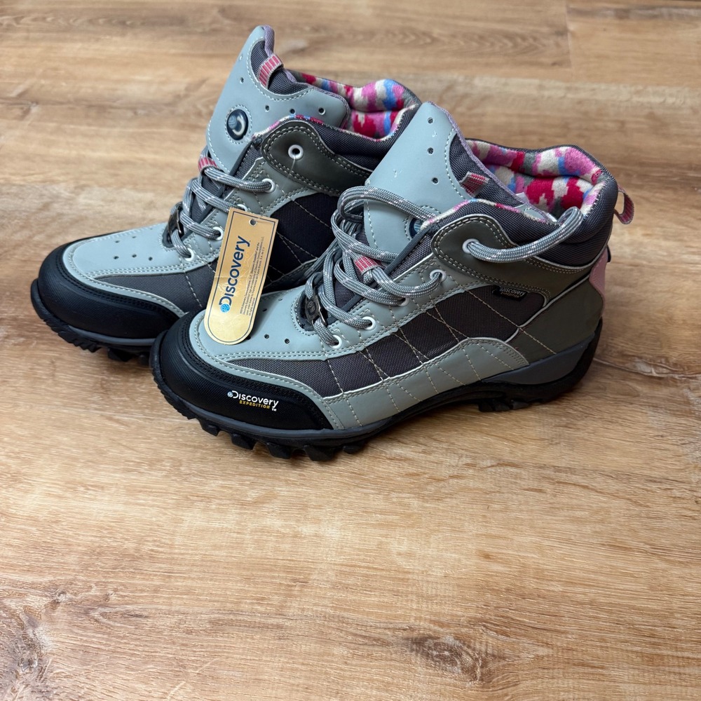 Discovery Expedition Women Gray‎ Pink Waterproof Hiking Boots Size 8.5